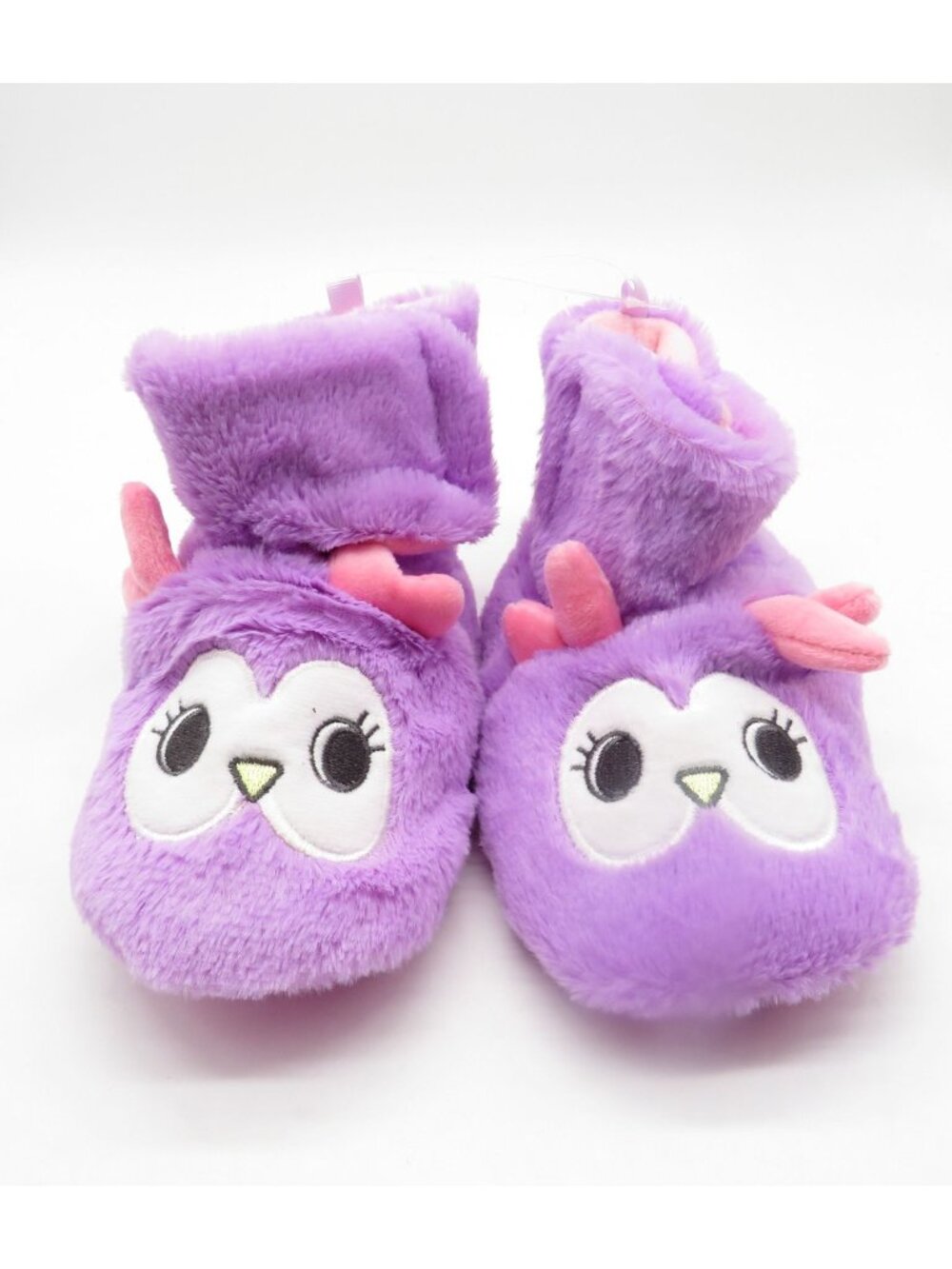 Carters Girls Purple Owl Plush Slippers Large 9-10 NEW